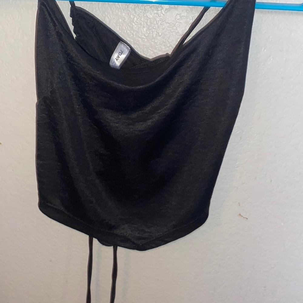 Cropped Flowy Tie Back Top